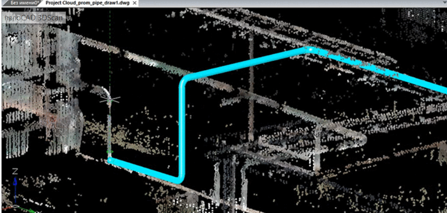 Трассировка труб по скану промышленной площадки